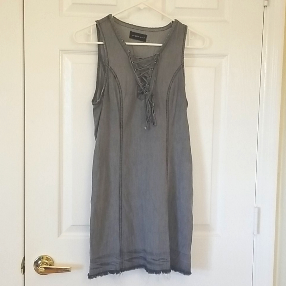 Grey sleeveless mini dress